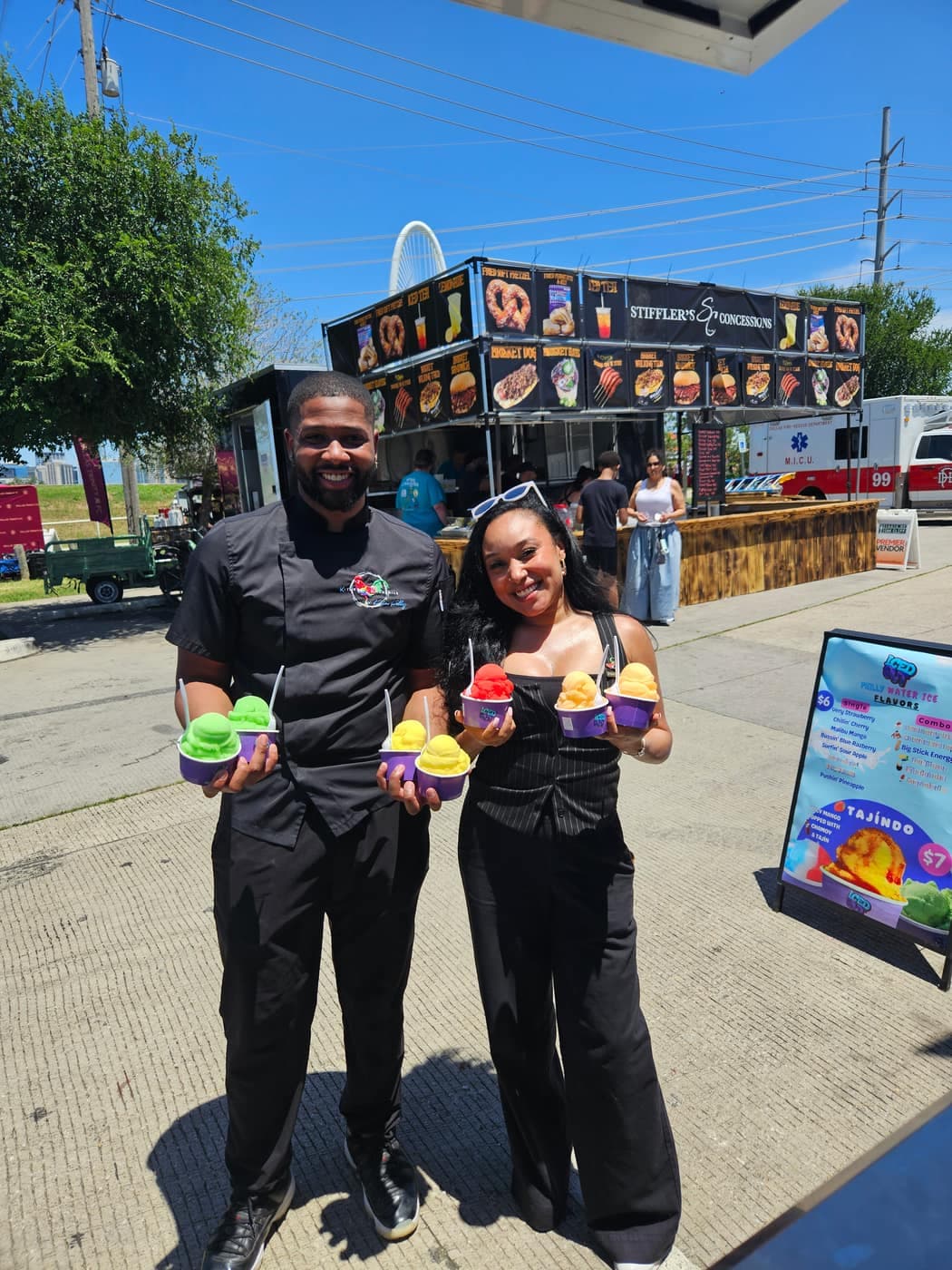 Iced Out serving water ice to students at a DFW elementary school field day