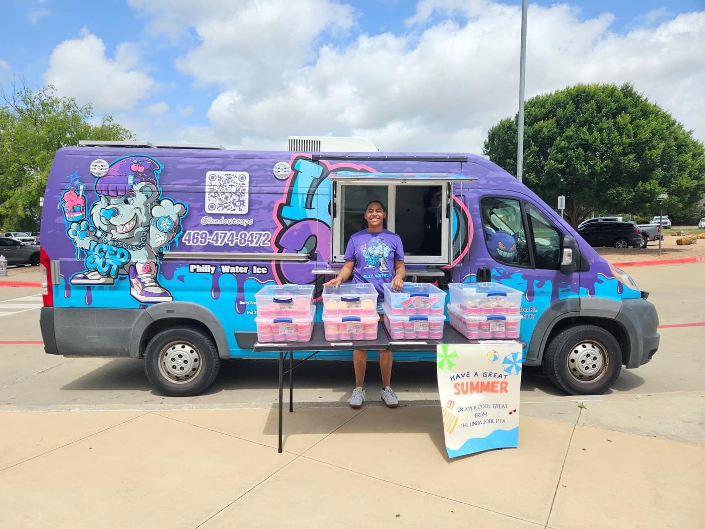 The Iced Out Philly water ice truck set up and serving at an event